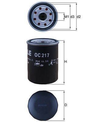 Mahle 217 oil filter fits - 217,