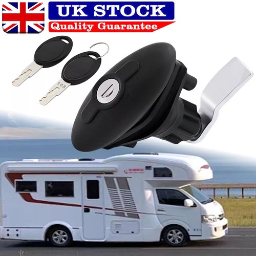 Black oval latch door - black, lock