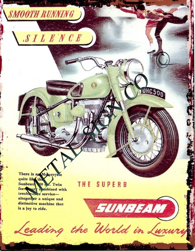 Sunbeam 500cc advert - 500cc, metal