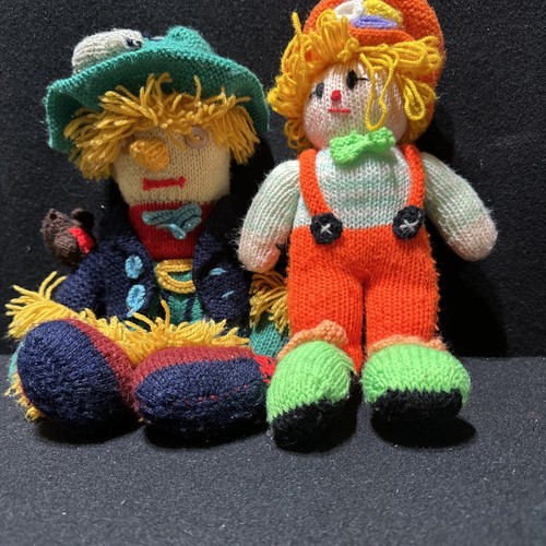 Hand knitted scarecrows unique - hand,