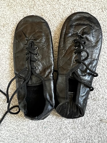 Girls black leather lace - girls,