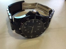 Identity black plastic watch