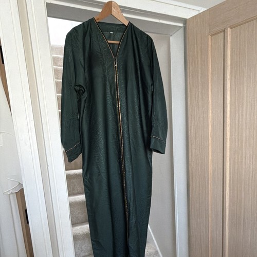 Women green long zip front - green,