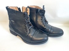 Black Combat Boots Ultramagnetic  UK 9 EU 43 Lace Up Zip Ankle Military Style