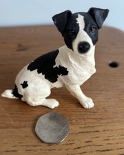 Dogs Galore - Jack Russell - DG04b Black and White Figurine Handcrafted in UK 