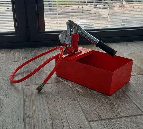 Red manual water pressure test - red,