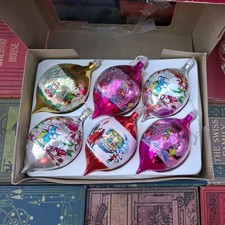 6 Vintage Swan Shatterproof Christmas Tree Baubles Decorations Boxed 