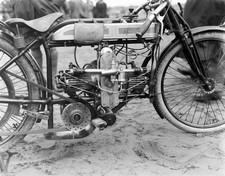 Detail of a Douglas motorcycle