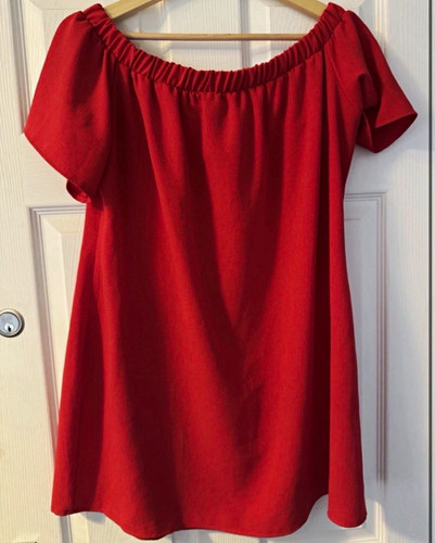 Boohoo red off - boohoo, off-shoulder