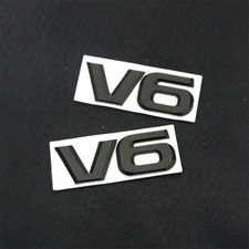 2x Matte Huge Black V6 Metal