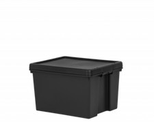Wham Bam Heavy Duty Storage Box & Lid Black Recycled Plastic  - 16L/24L/36L/45L