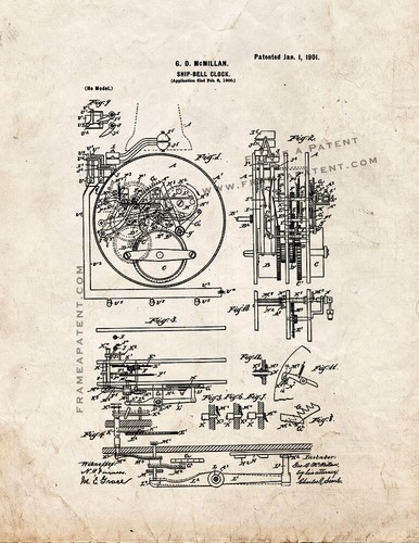 Ship bell clock patent - ship,