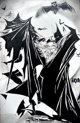 Ooak original batman drawing - original,
