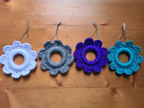 Hand crochet christmas tree - hand,