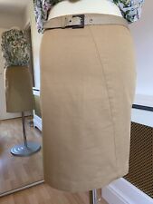 Fendi Beige Skirt Fixed Half Leather Belt size 40 new Stunning 495.00