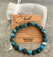APATITE Bracelet Stretchy Handmade +Gift Bag +Card Crystal Gemstone 8mm