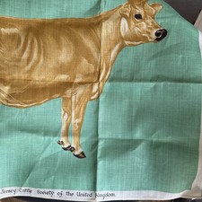 Jersey Cow Cattle Society Tea towel  Beautiful Vintage Unused