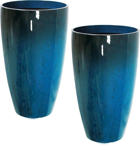 Large blue tall planters - 21",