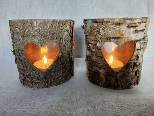 Heart tree bark - &, candle