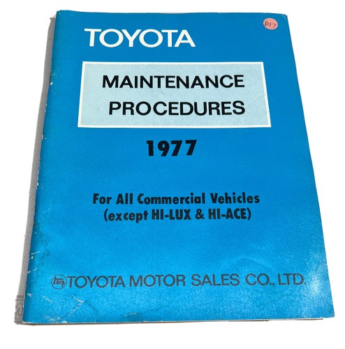 Toyota maintenance procedures - maintenance,