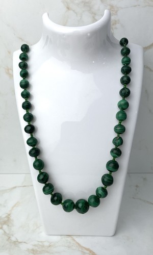Vintage long green malachite - green,