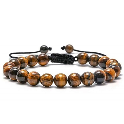 8mm natural tiger eye - natural, lava
