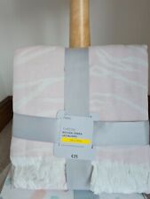 Next Woven Zebra Jacquard Throw Blanket Animal Print 130x150cm in Ribbon Tie*BN*