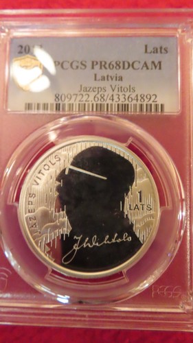 2012 latvia lats silver proof - 2012,