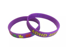 ADHD Awareness Wristbands Bracelet Autism Purple Silicone Rubber Support Charity