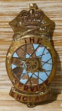 The Service Military? Vintage Brass & Enamel Bicycle Stem / Head Curved Badge