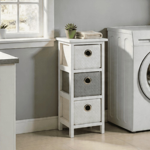 Chest drawers white wooden - 3,