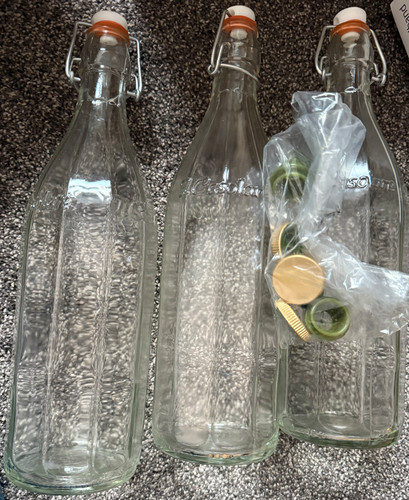 Glass bottles litre with - 1,