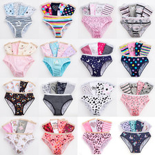Kids Girls 5 Pairs Briefs Underwear 100% Cotton Novelty Multipack Knickers 2-13
