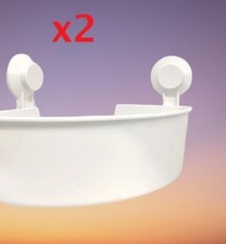 IKEA TISKEN x 2 Bathroom/Shower Corner Shelf Units With Suction Cups White 