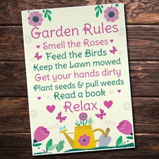 GARDEN RULES Sign Summer House