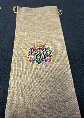 Birthday girl hessian - birthday, bottle