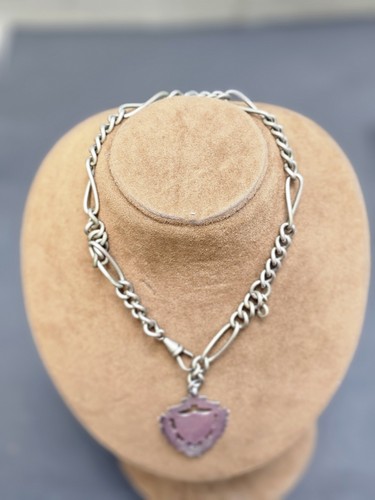 Sterling silver shield fob - sterling,