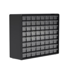 Akro Mils 64 Drawer Cabinet Black with clear drawers