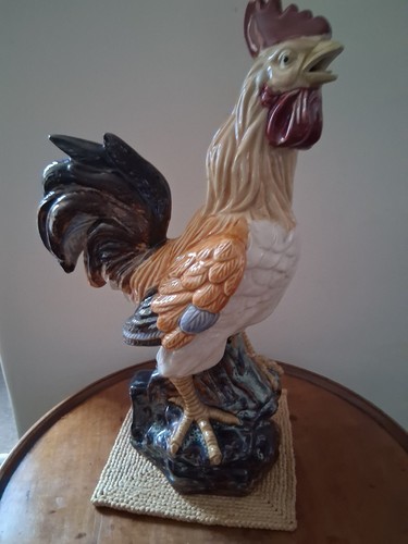 Vintage large ceramic rooster - large,