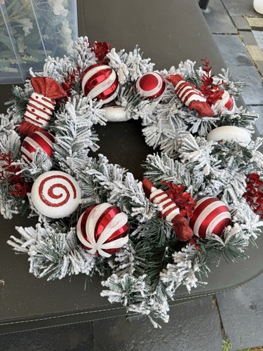 Lovely snowy christmas door - snowy,