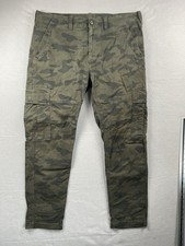 Superdry Cargo Trousers Mens W36 L30 Green Camo Military Utility Combat Field
