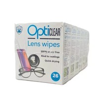Opticlear Lens wipes 26 wipes x 6 Boxes Total 156 Wipes