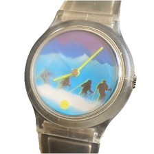 SKIING SCENE WATCH Vintage Constructa Watch 1980s Plastic Sports Watch RARE