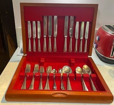 Silver Plated Cutlery Canteen Box England Sheffield (Not complete)