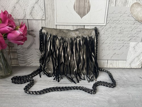 Zara leather fringe bag