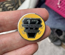 Vintage Manchester 17 motorcycle club Enamel Badge Motorbike Mcc See Rear Photos