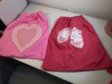 Ballet Shoe Bags For Girls ( Or Any Shoes) Heart & Ballet Shoe Motif