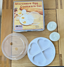 Vintage Corrina Housewares Microwave Cookware Egg Boiler Two Set VGC
