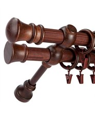 Mahogany Curtain Pole Double