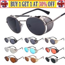 Retro Steampunk Round Sunglasses Men Women Vintage Metal Shie Design Goggles